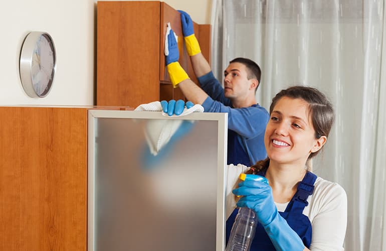 Commercial Cleaners at Work